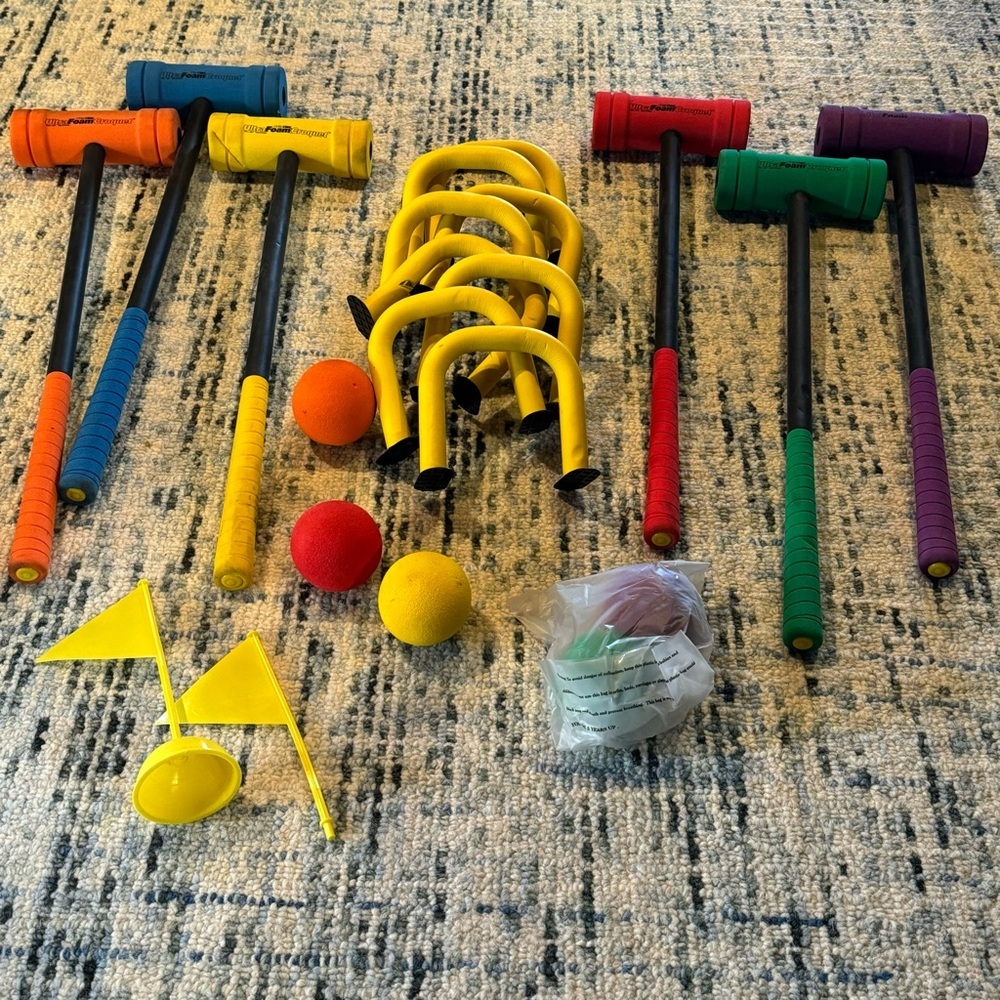 Sportime Ultra Foam Croquet Game Set with Mallets, Balls and Gates